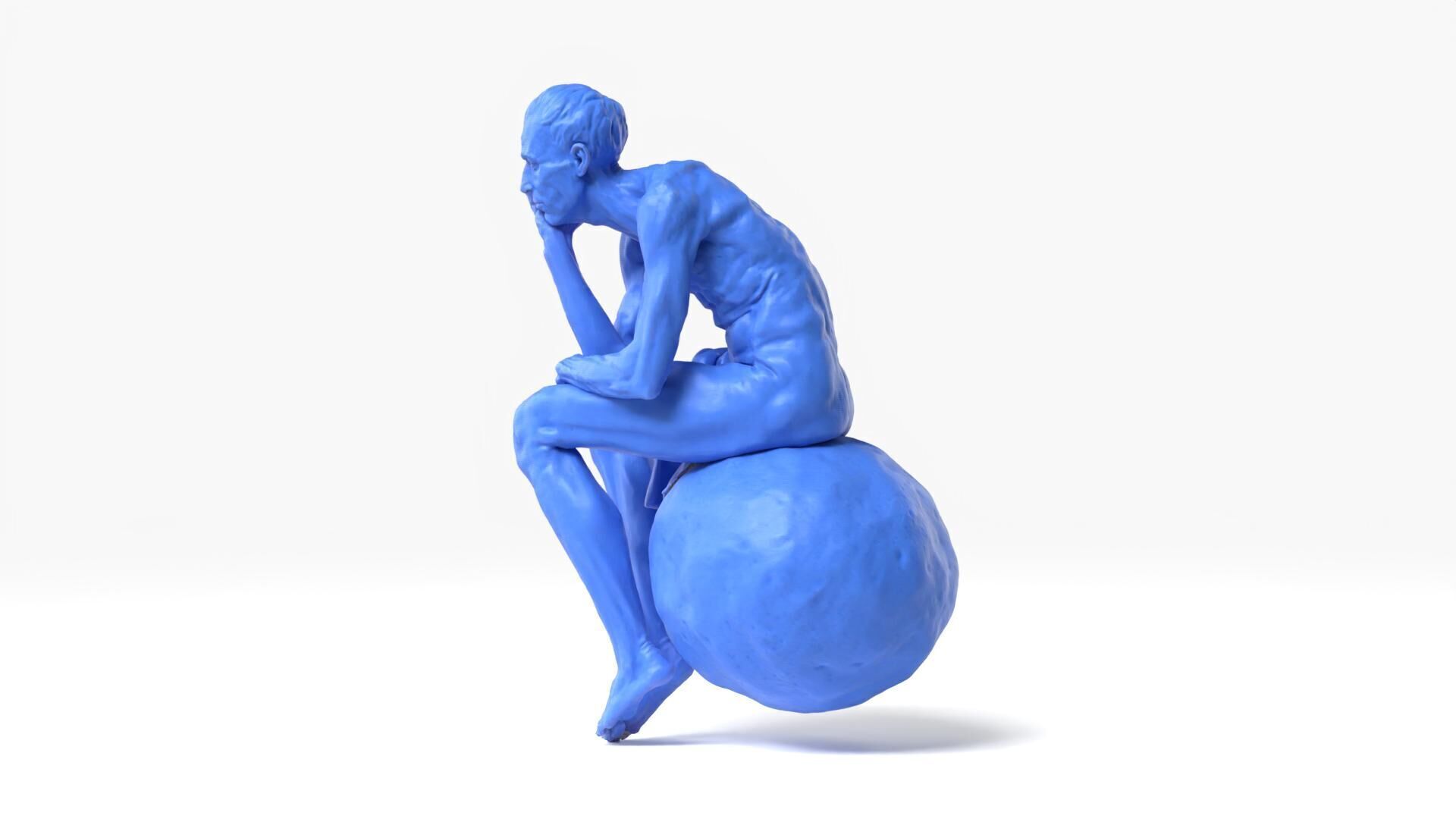 Thinker Reimagined Sculpture 3D print model_4