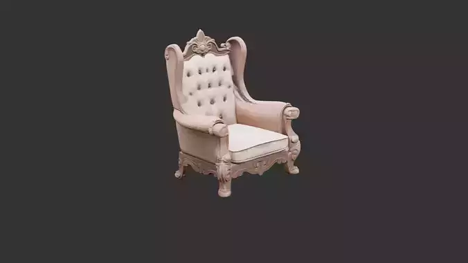Carved Wooden Throne Chair