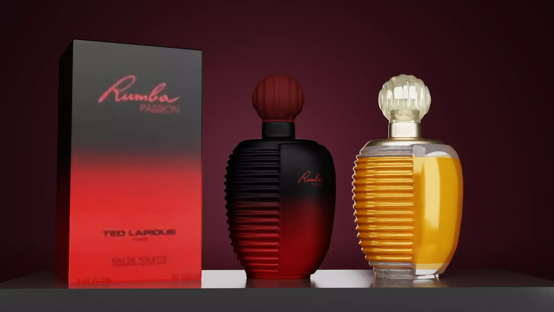 Rumba Passion Perfume Bottle Realistic for Product Visualization 3D model_0