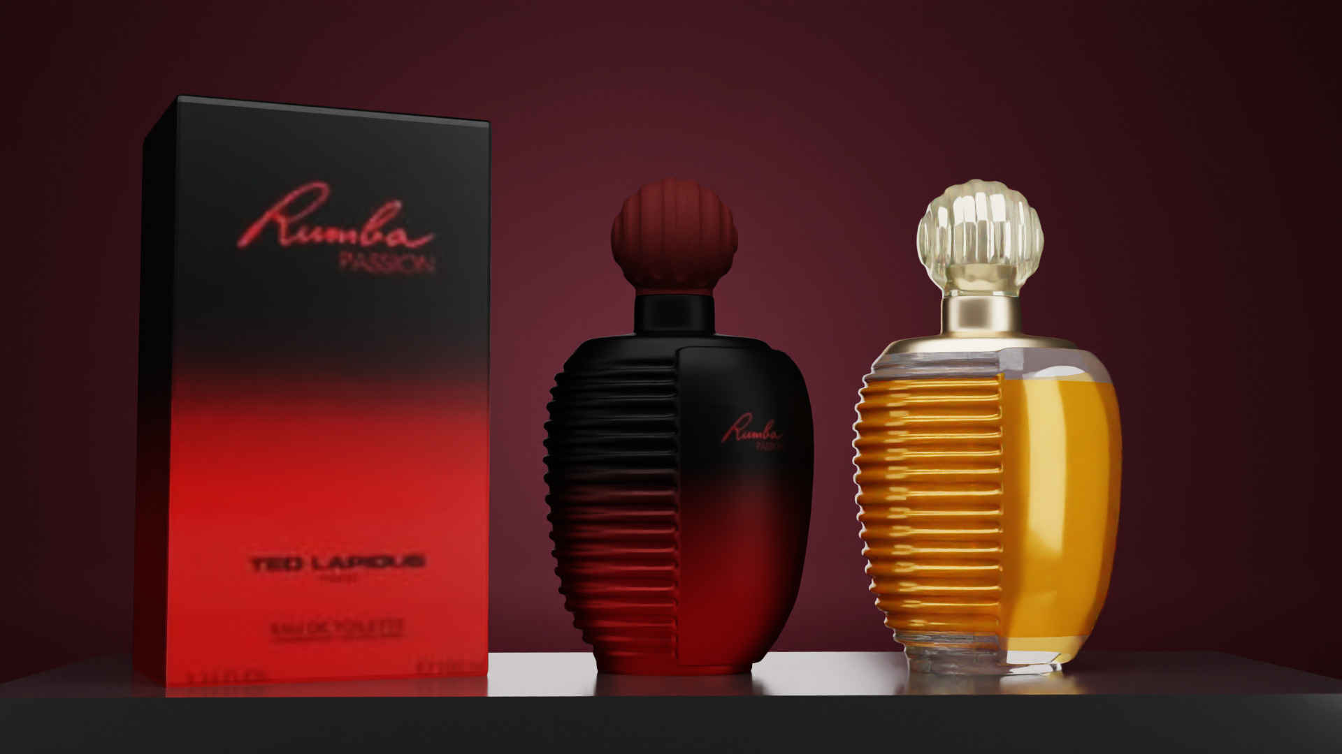 Rumba Passion Perfume Bottle Realistic for Product Visualization 3D model_1