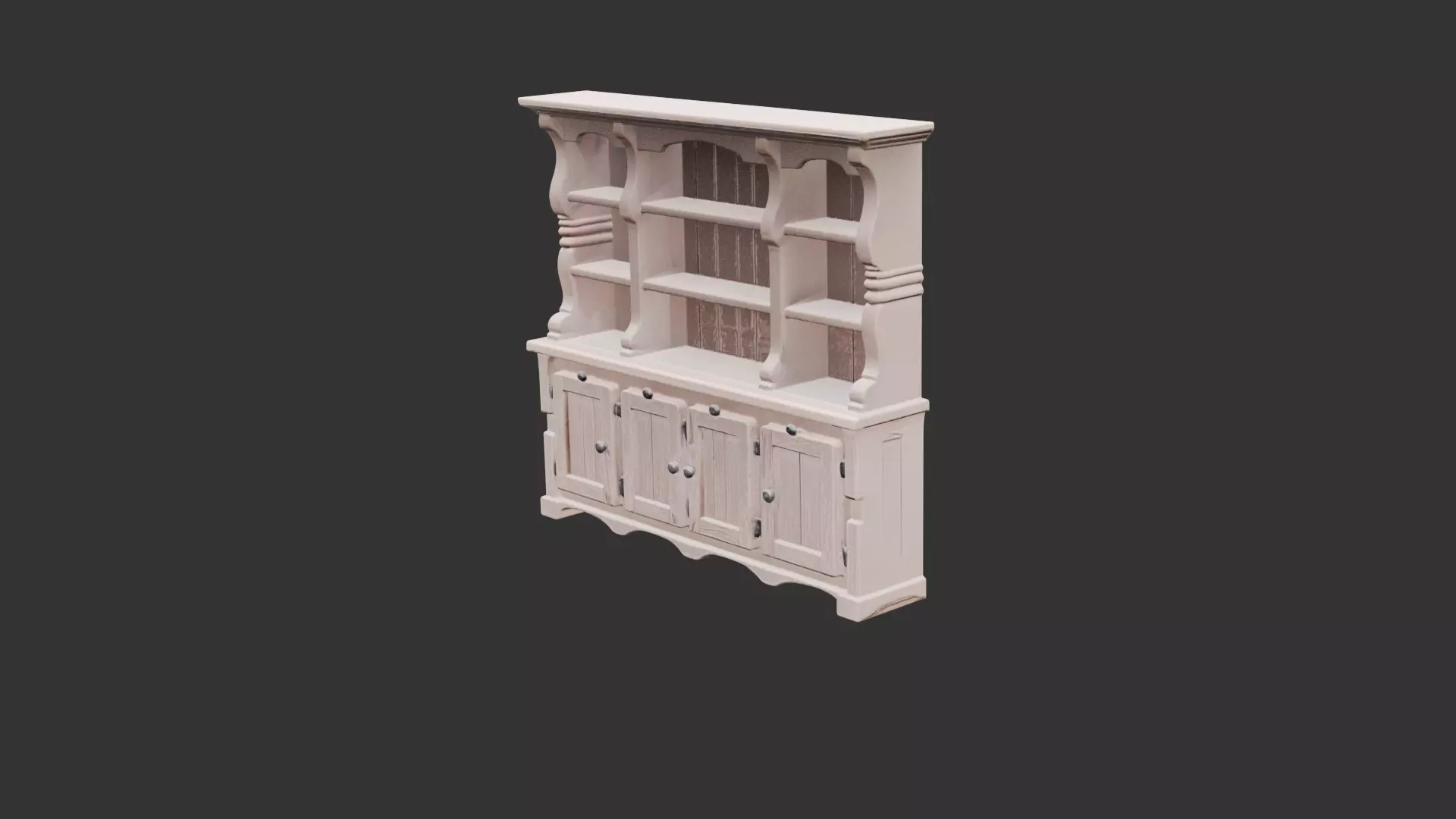 Medieval Kitchen Cupboard Low-poly 3D model