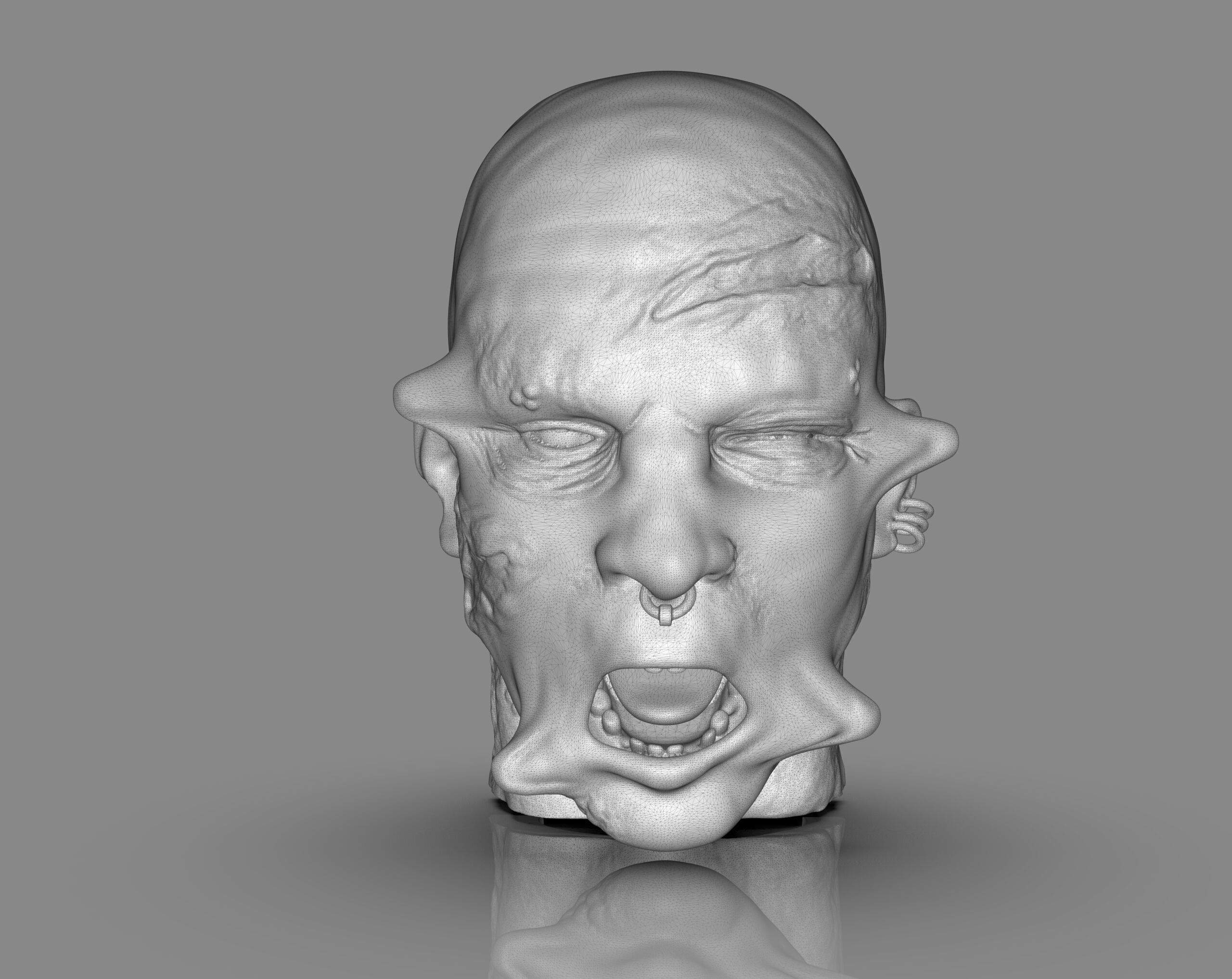 Prisioner Tortured Head 3D print model_16