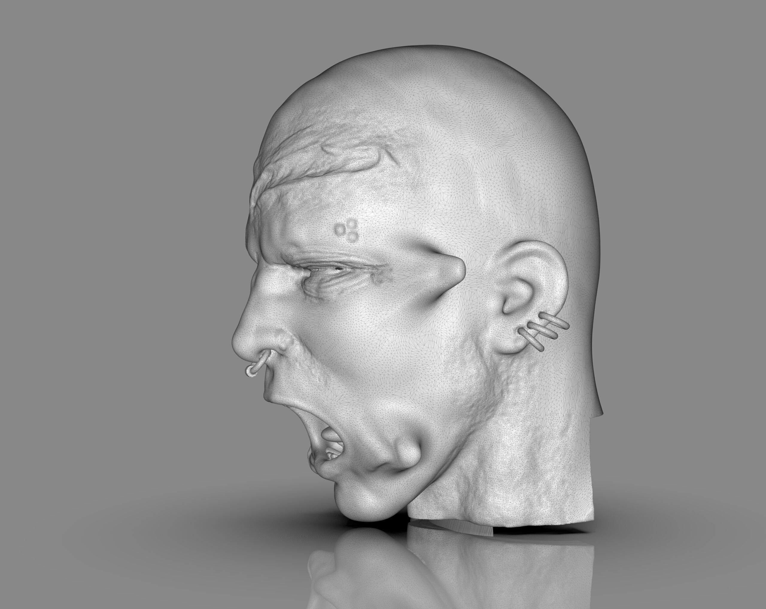 Prisioner Tortured Head 3D print model_17
