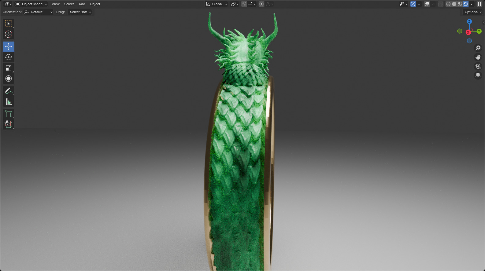 Jade Dragon 3D model_3