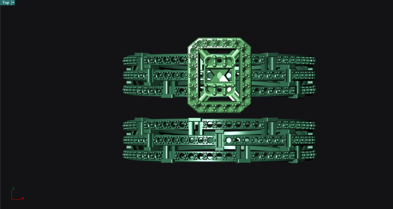 Baquette Twin Ring Set 3D print model_8