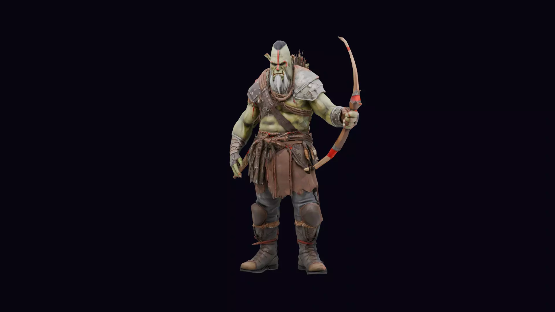 Orc Archer Low-poly 3D model_0
