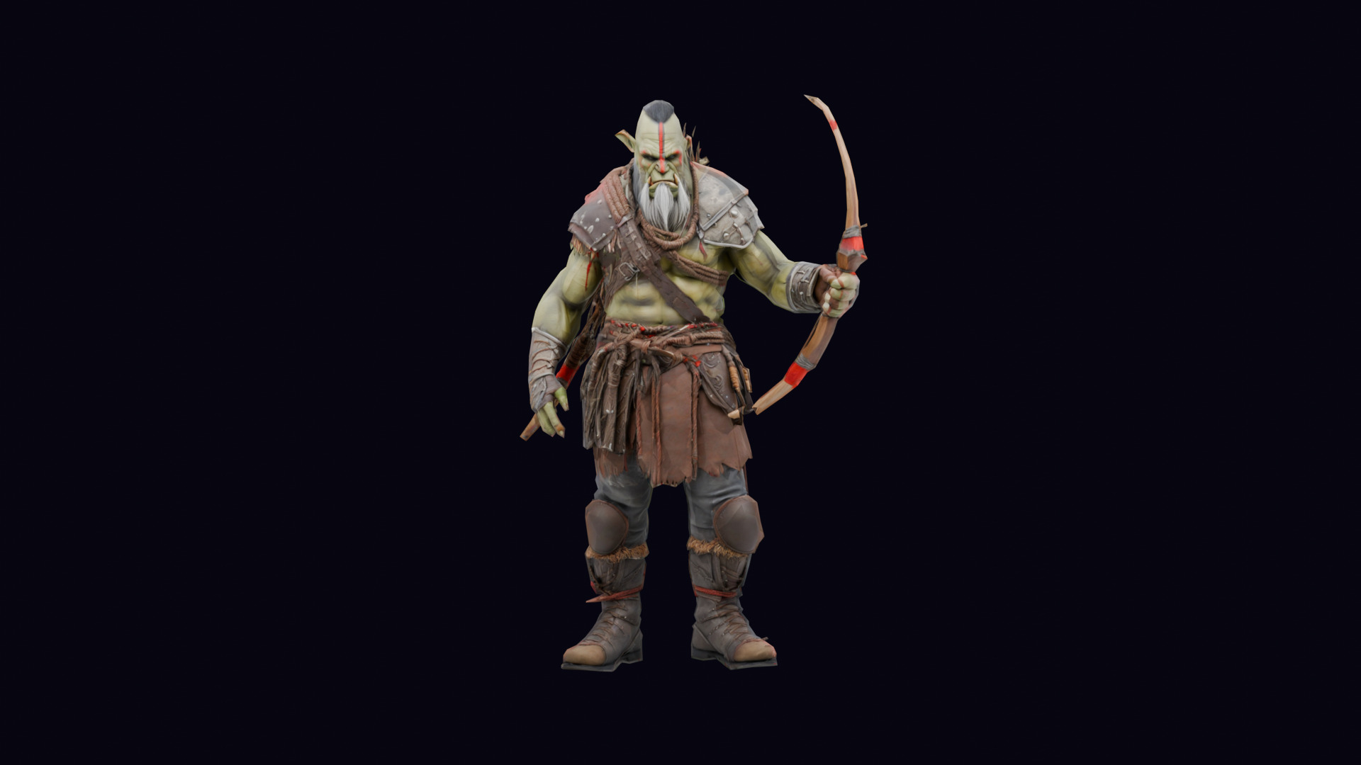 Orc Archer Low-poly 3D model_2