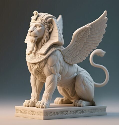 Realistic Sphinx Statue Ancient Egyptian Mythical 3D Model 3D print model
