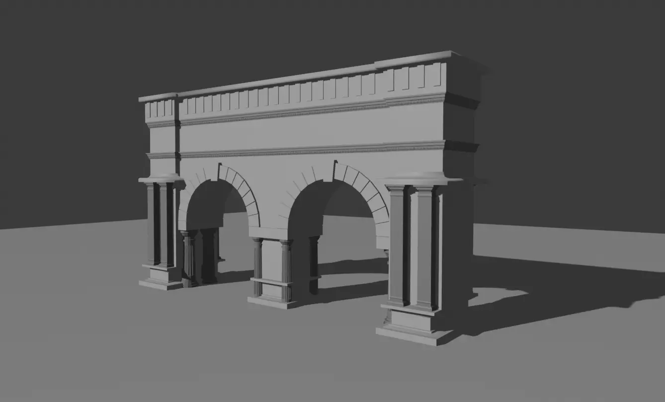 City Gate Low-poly 3D model_0