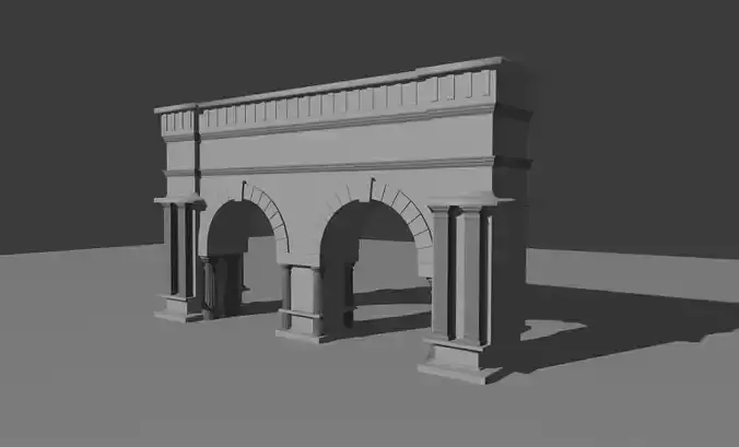 City Gate Low-poly 3D model