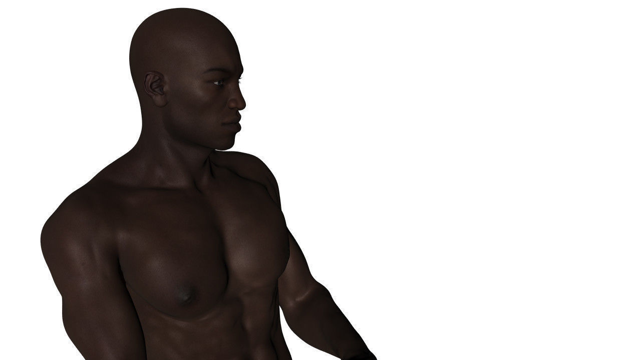 Realistic Black Man - Rigged Low-poly 3D model_14
