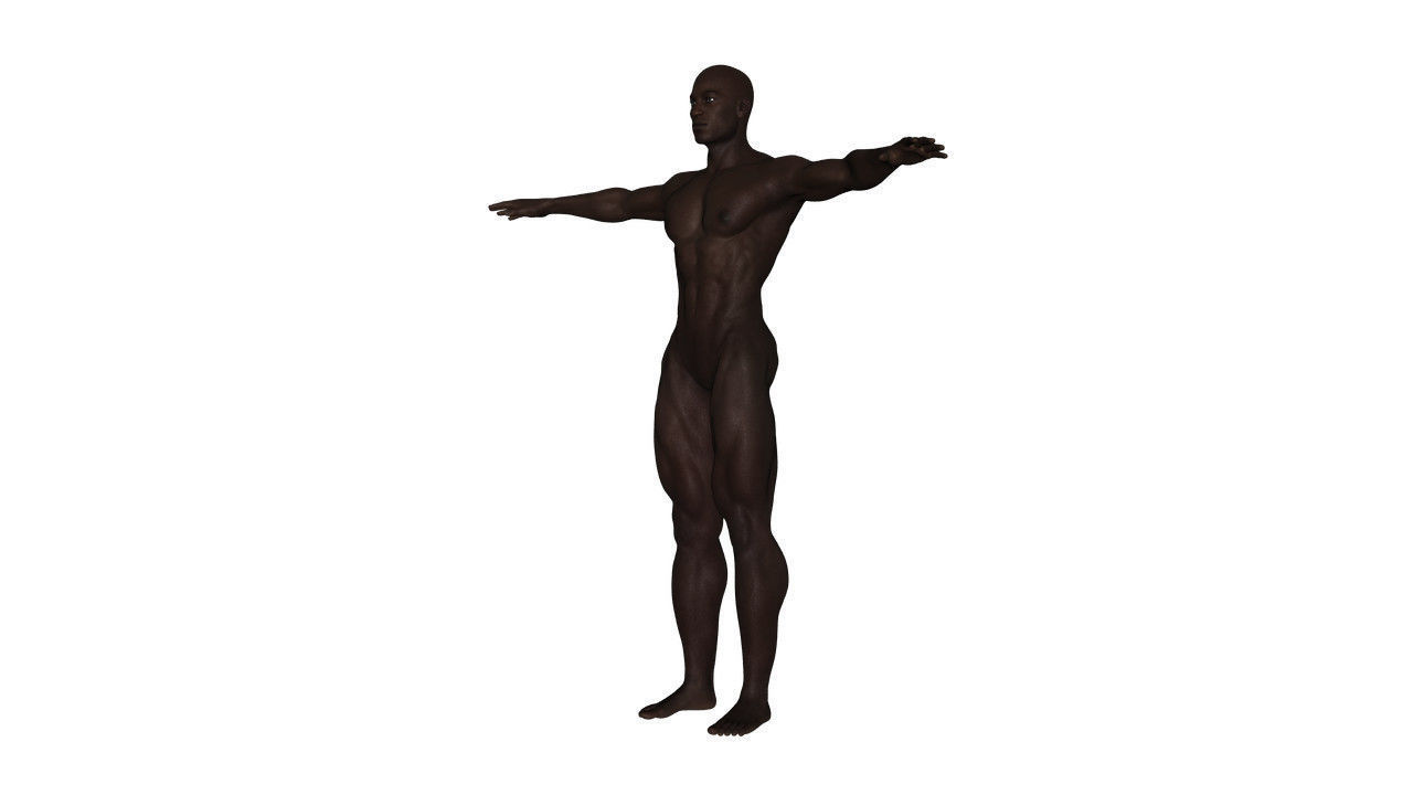 Realistic Black Man - Rigged Low-poly 3D model_3
