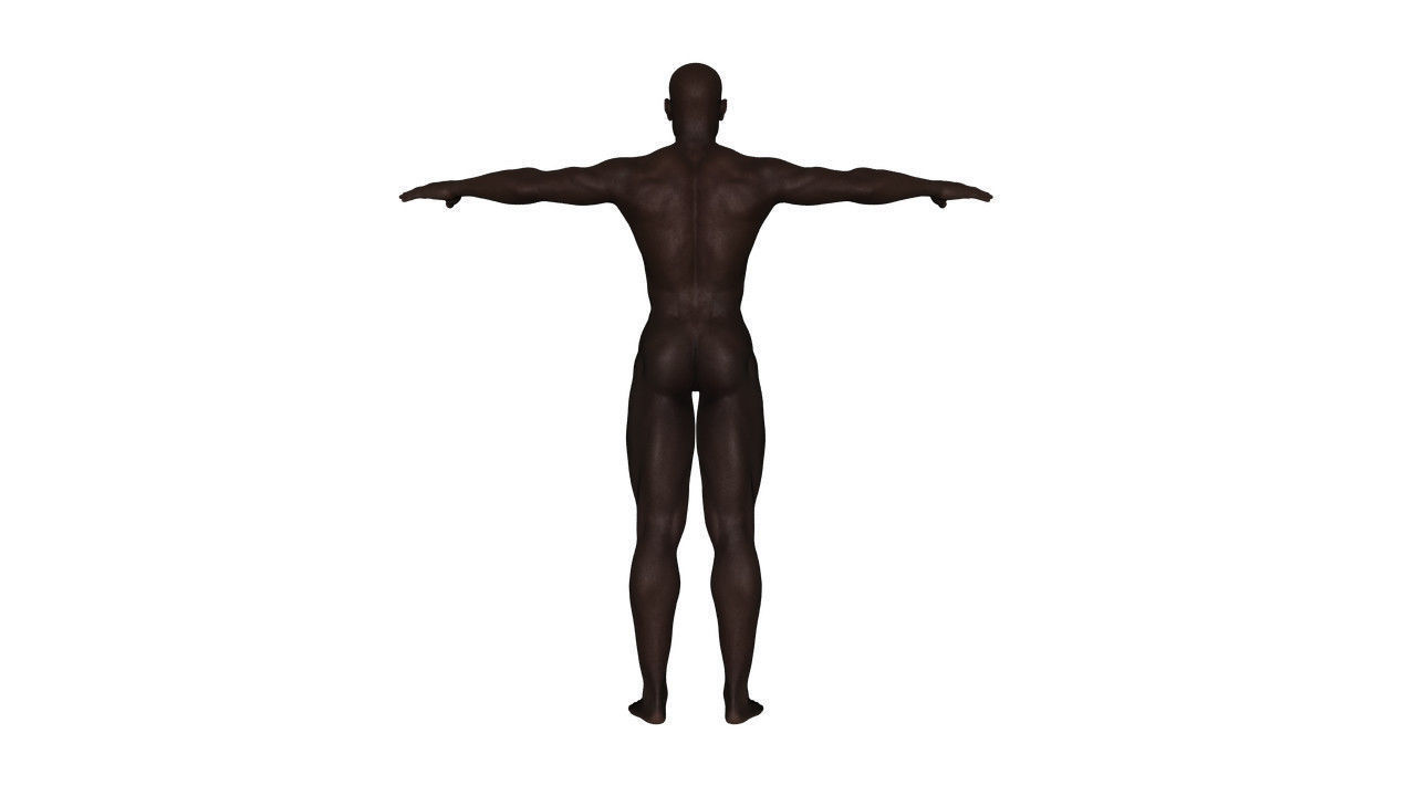 Realistic Black Man - Rigged Low-poly 3D model_6