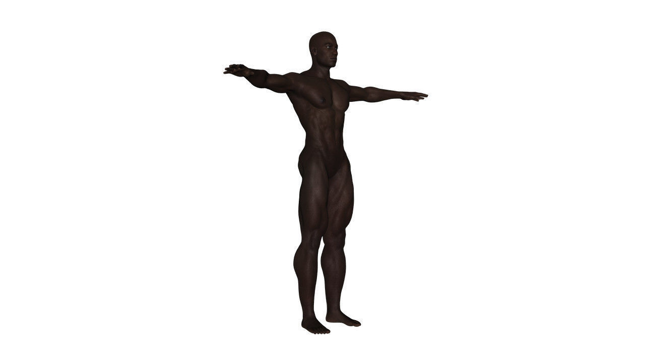 Realistic Black Man - Rigged Low-poly 3D model_9