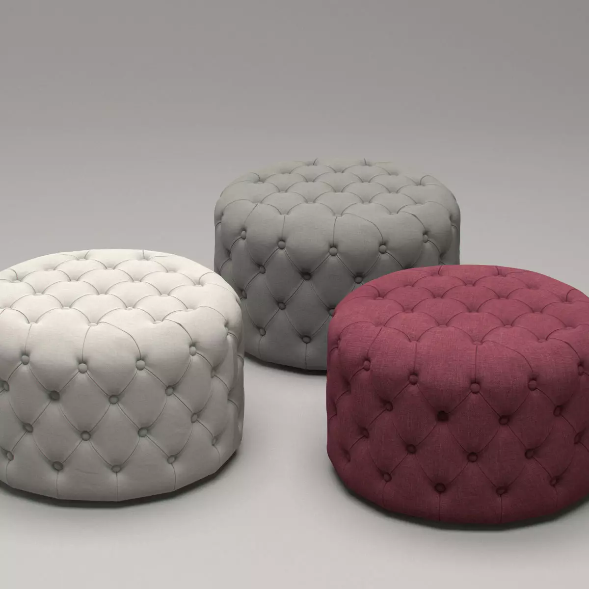 Markus Small Tufted Ottoman 3D model_0
