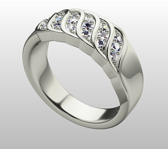 Bold Arc Titanium Ring 3D print model