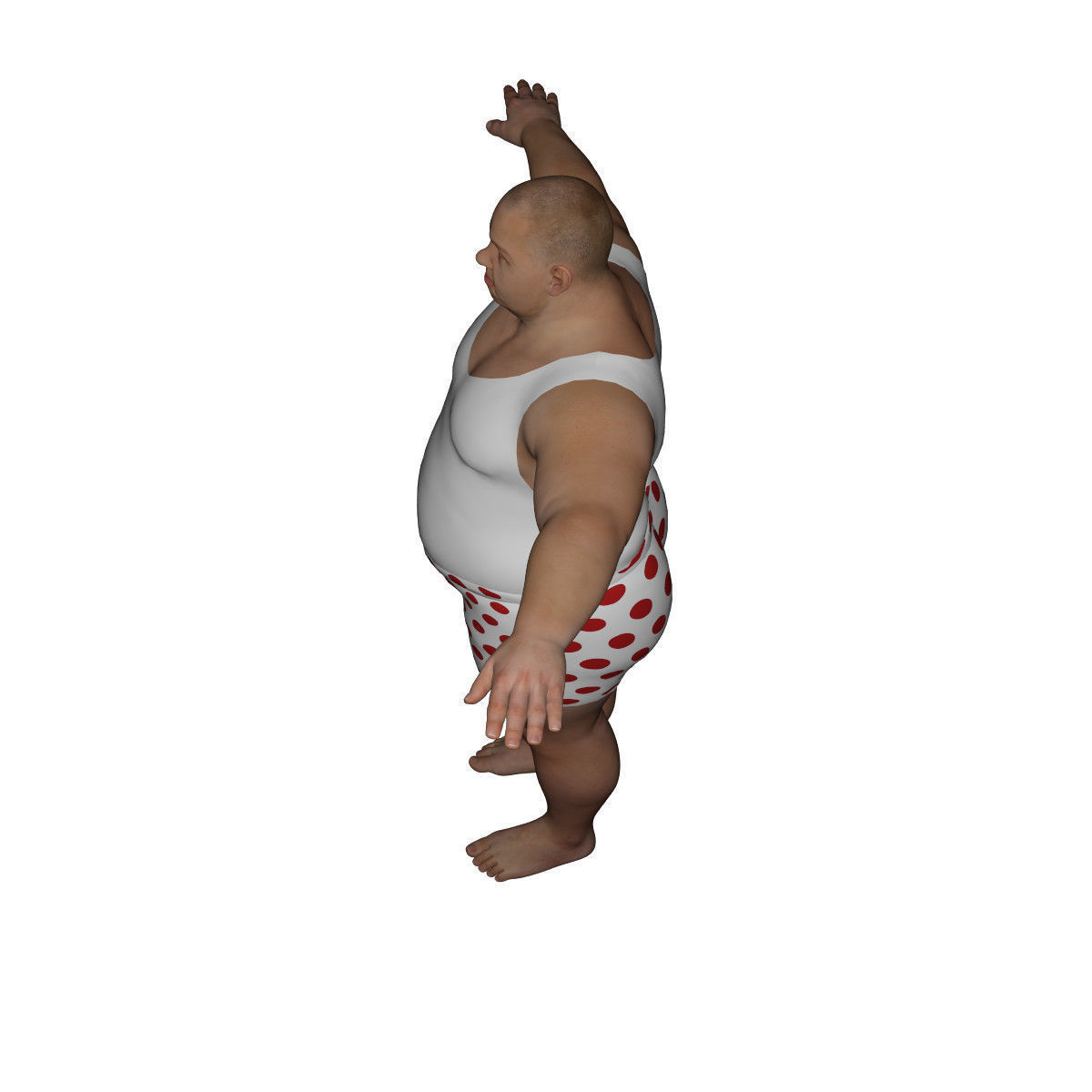 Realistic Fat Man - Rigged and Dressed Low-poly 3D model_13