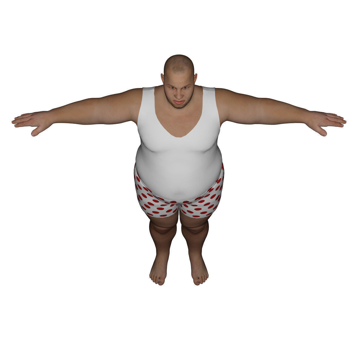 Realistic Fat Man - Rigged and Dressed Low-poly 3D model_19