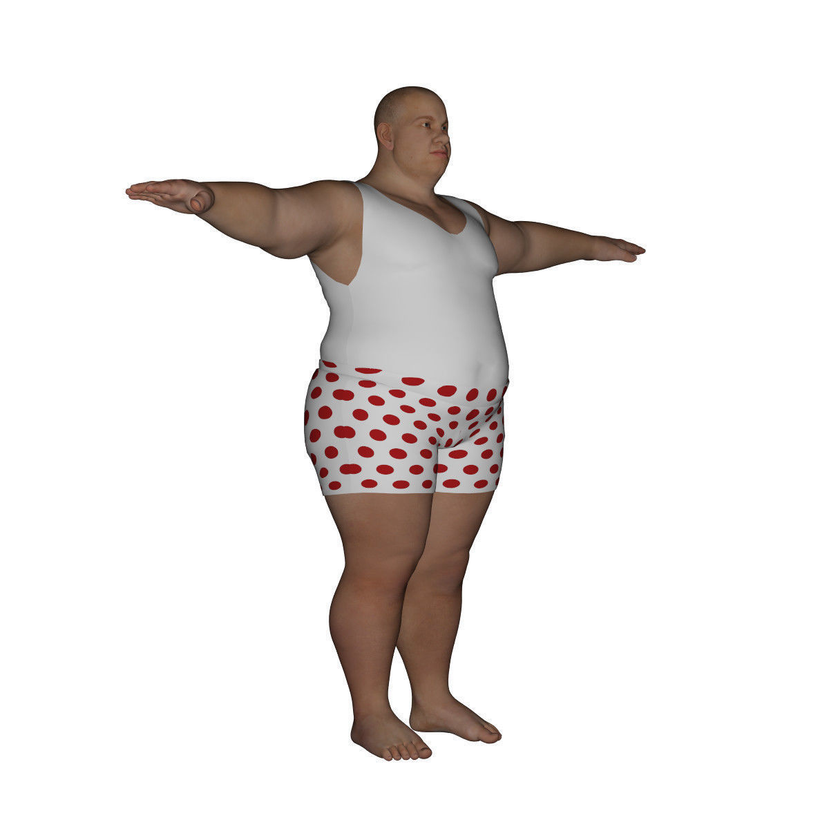 Realistic Fat Man - Rigged and Dressed Low-poly 3D model_9