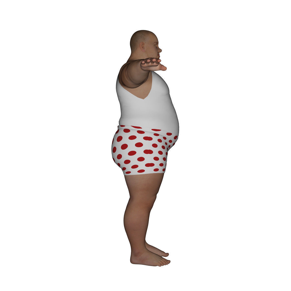 Realistic Fat Man - Rigged and Dressed Low-poly 3D model_8
