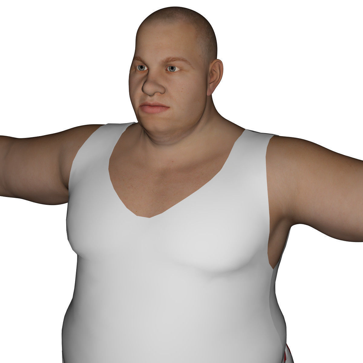Realistic Fat Man - Rigged and Dressed Low-poly 3D model_21