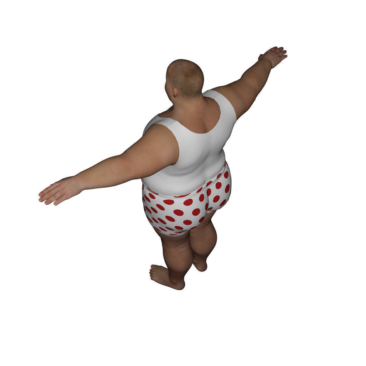Realistic Fat Man - Rigged and Dressed Low-poly 3D model_14