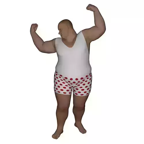 Realistic Fat Man - Rigged and Dressed Low-poly 3D model