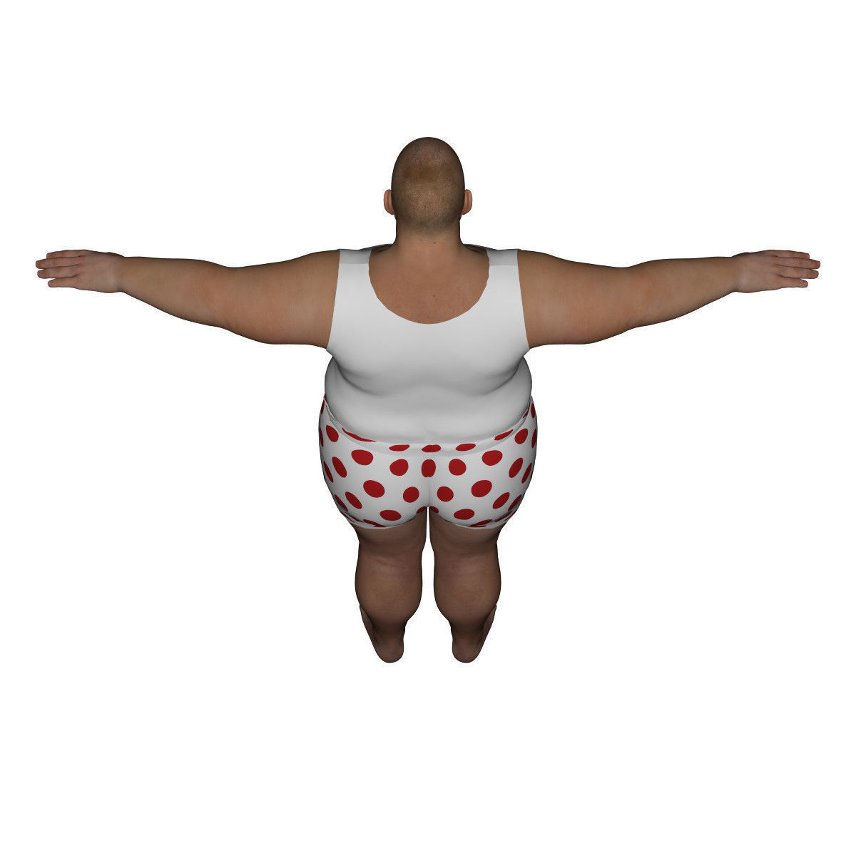 Realistic Fat Man - Rigged and Dressed Low-poly 3D model_15