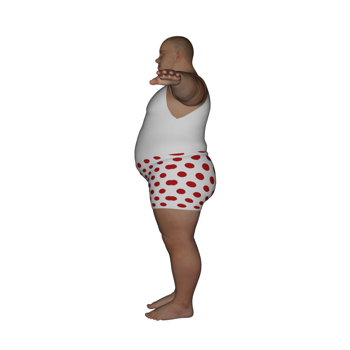Realistic Fat Man - Rigged and Dressed Low-poly 3D model_4