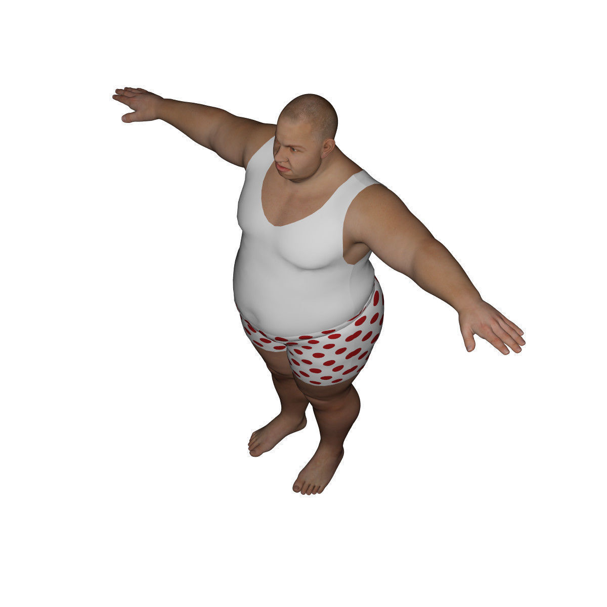 Realistic Fat Man - Rigged and Dressed Low-poly 3D model_12