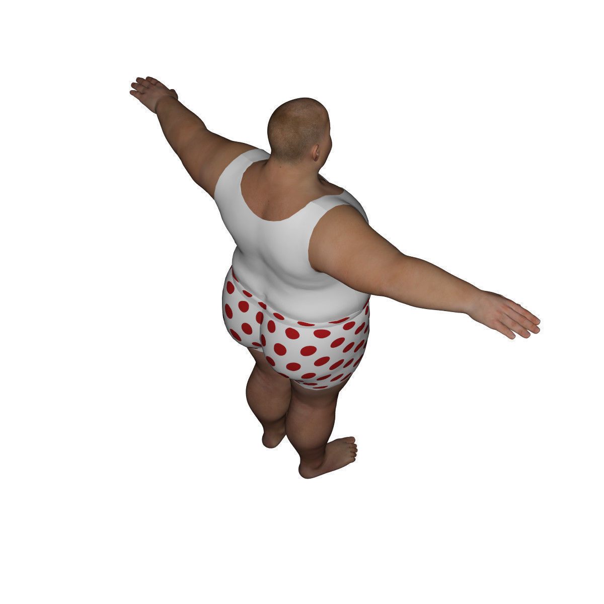 Realistic Fat Man - Rigged and Dressed Low-poly 3D model_16