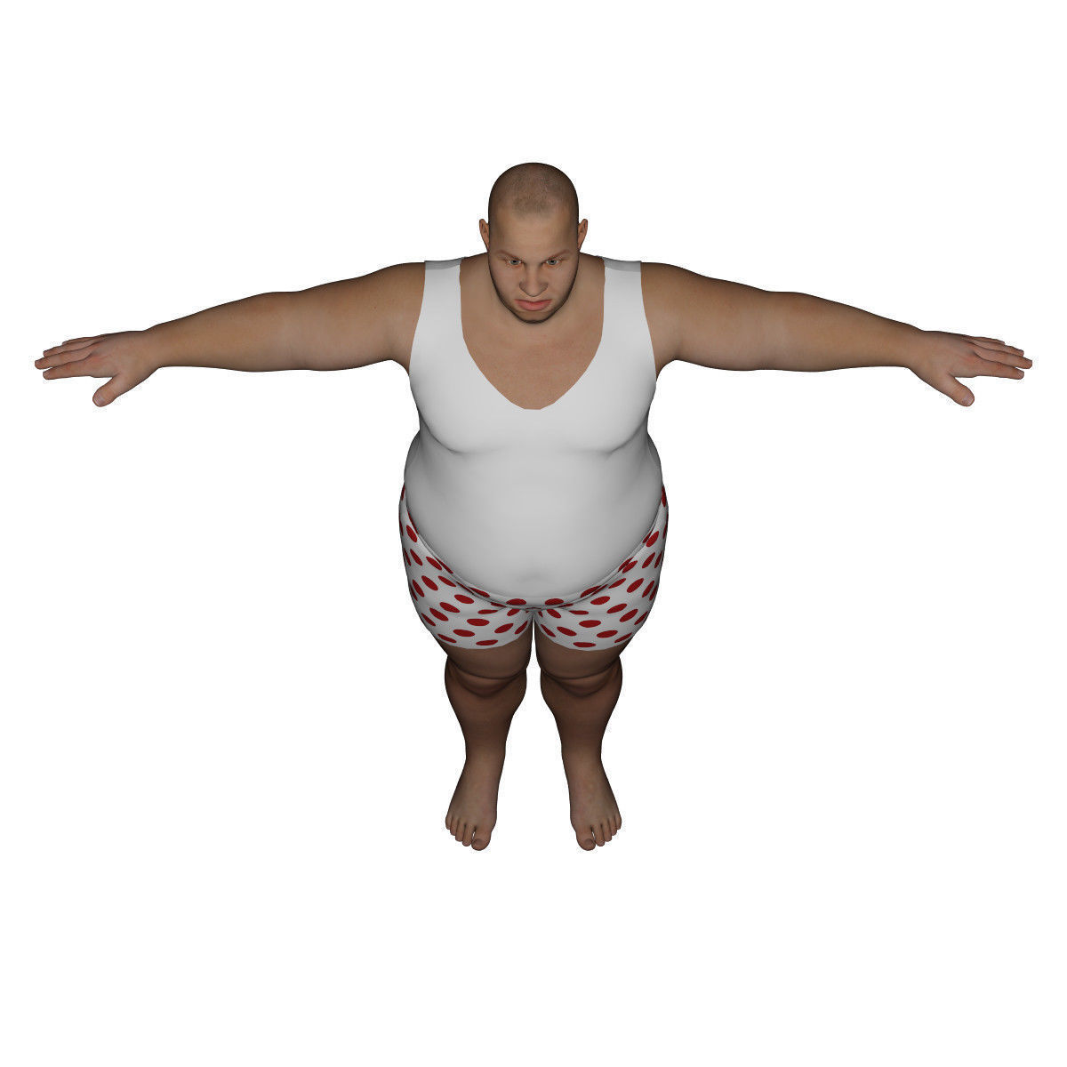 Realistic Fat Man - Rigged and Dressed Low-poly 3D model_11