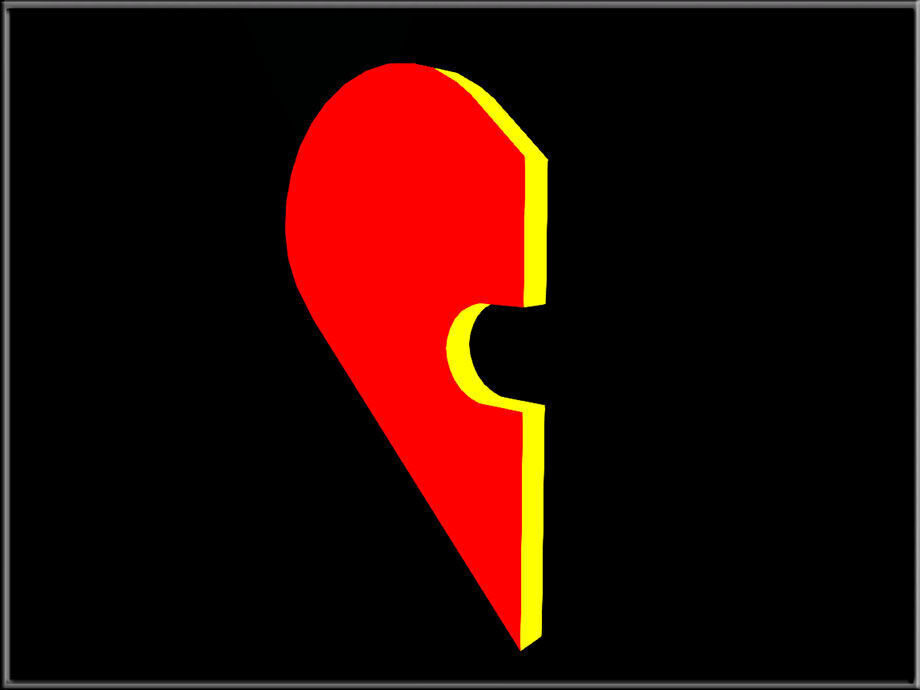 Gigsaw puzzle heart 01 - Separated Low-poly 3D model_1