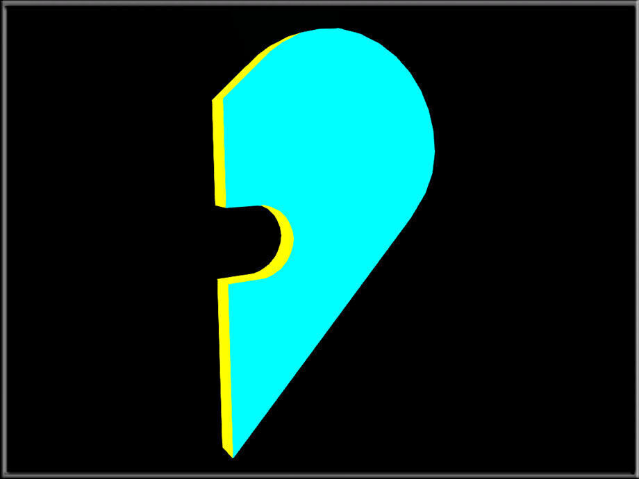 Gigsaw puzzle heart 01 - Separated Low-poly 3D model_2