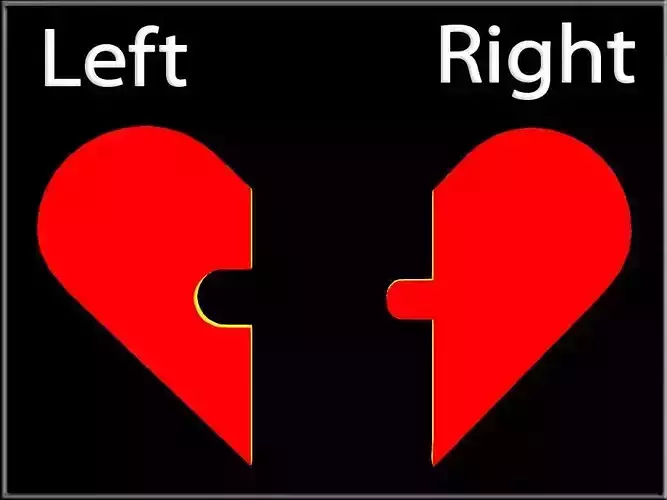 Gigsaw puzzle heart 01 - Separated Low-poly 3D model