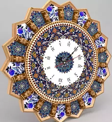Iranian clock Free low-poly 3D model