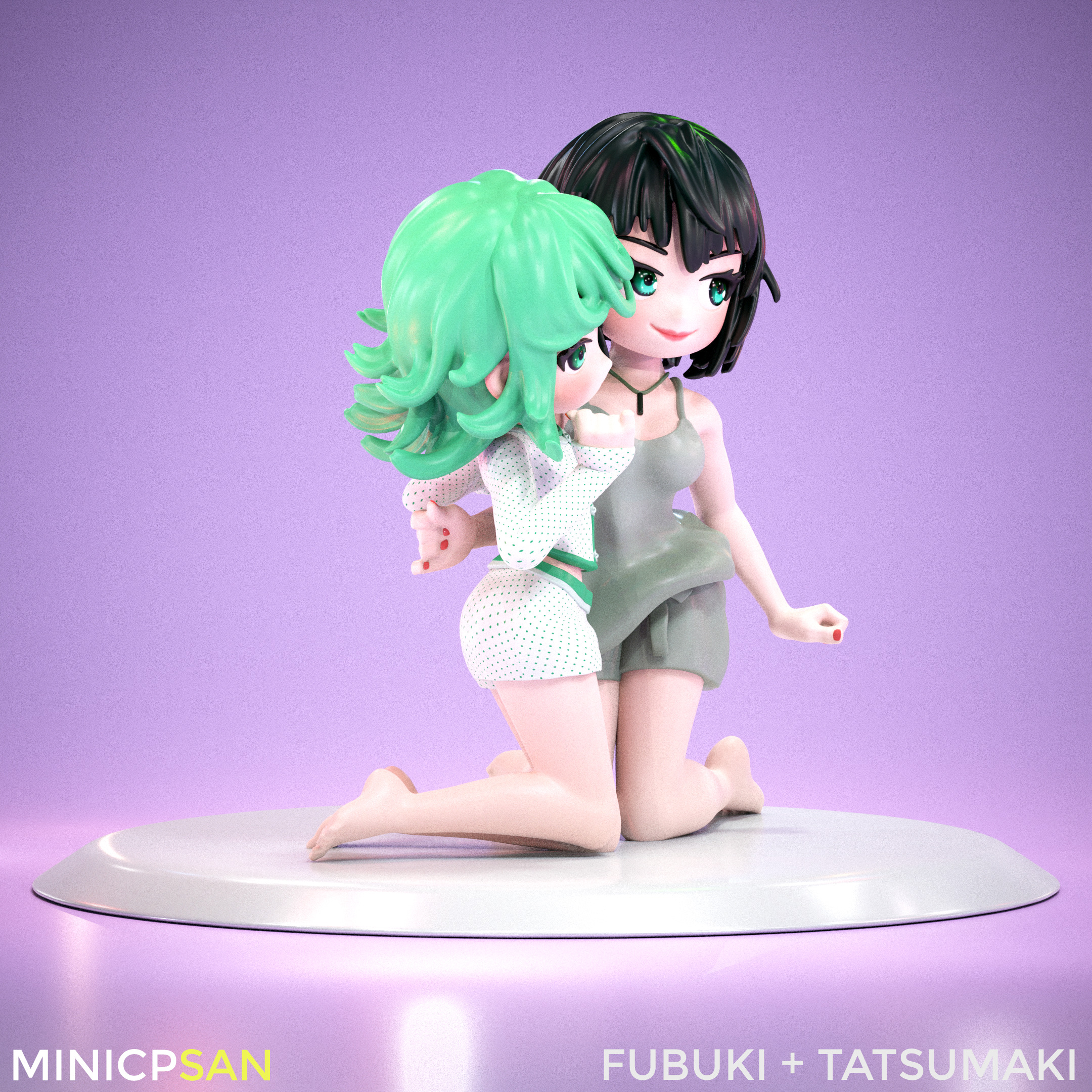 Fubuki and Tatsumaki - Sleepy Pajama Party - One Punch Man 3D print model_6