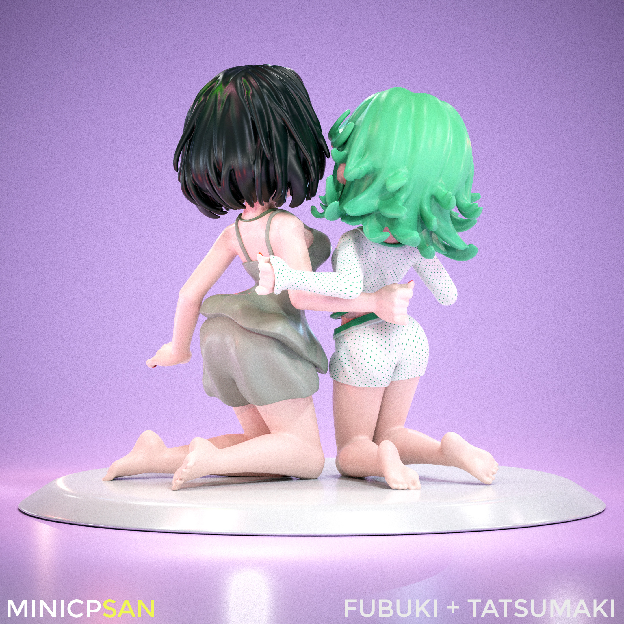Fubuki and Tatsumaki - Sleepy Pajama Party - One Punch Man 3D print model_4