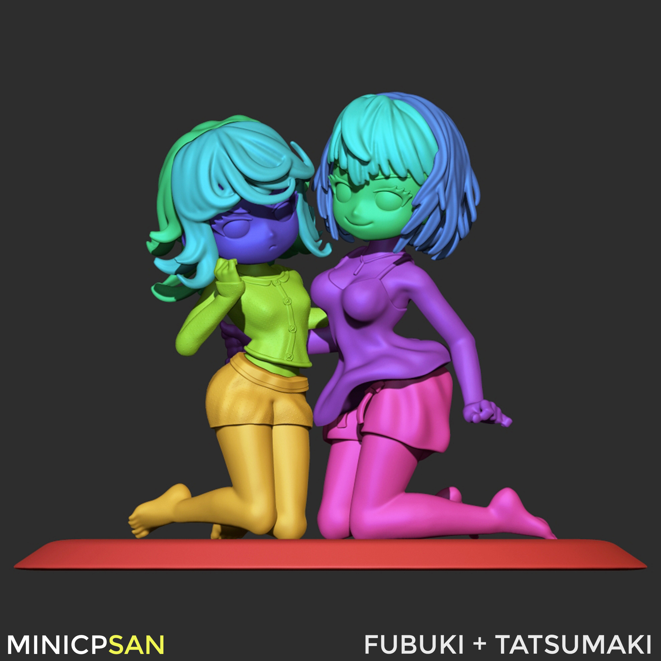 Fubuki and Tatsumaki - Sleepy Pajama Party - One Punch Man 3D print model_11