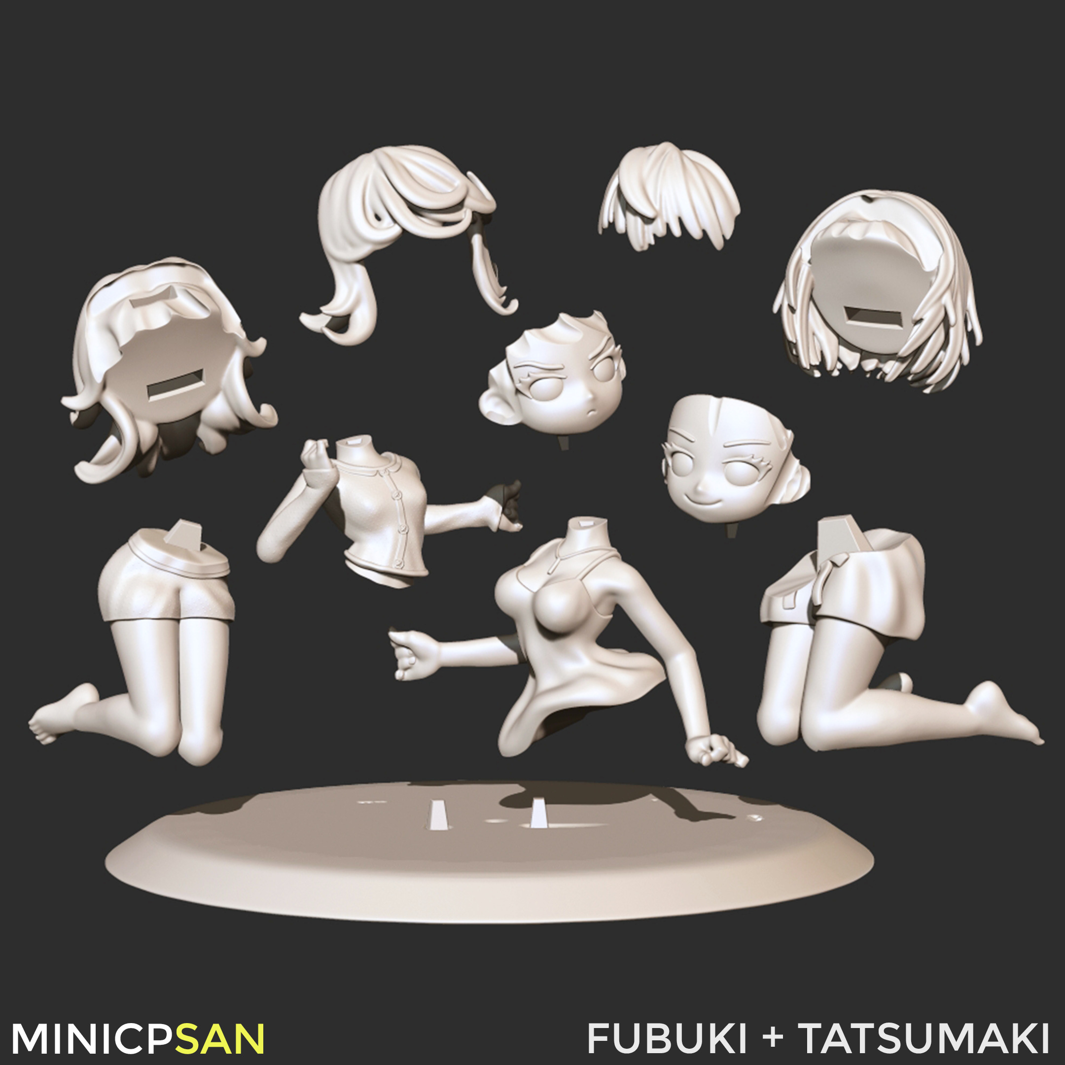 Fubuki and Tatsumaki - Sleepy Pajama Party - One Punch Man 3D print model_15