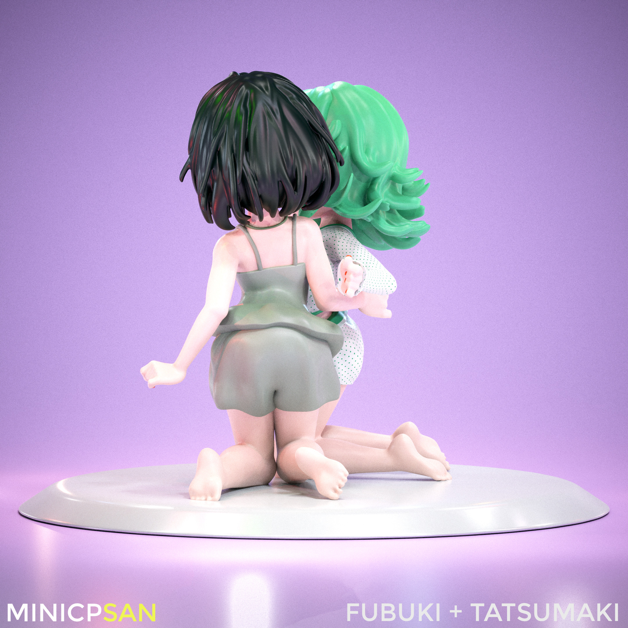 Fubuki and Tatsumaki - Sleepy Pajama Party - One Punch Man 3D print model_3