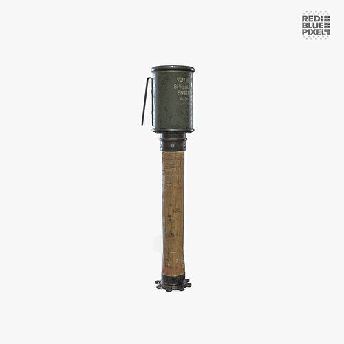 M24 stick grenade Low-poly 3D model