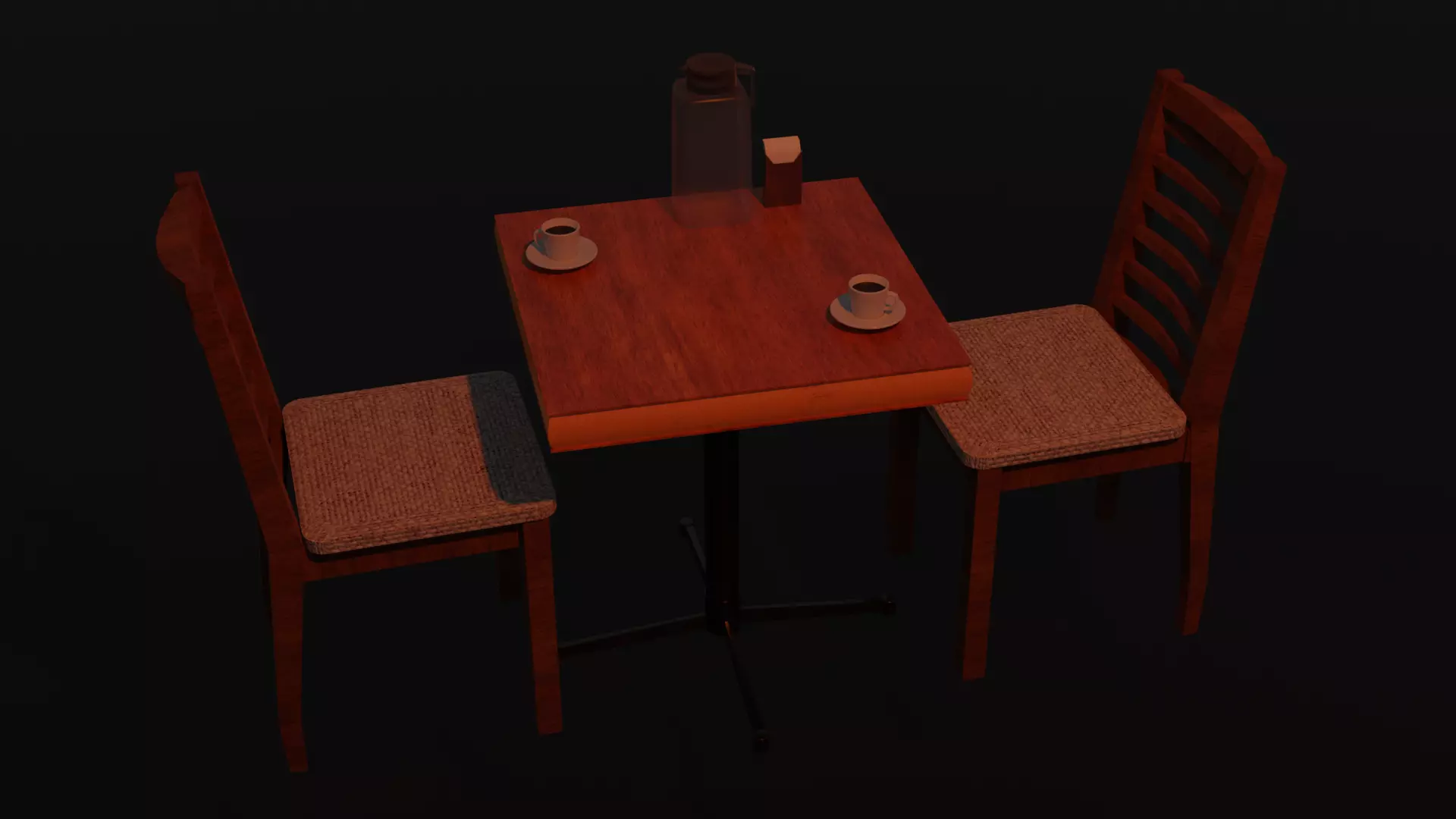table set blender 3D model Low-poly 3D model_0