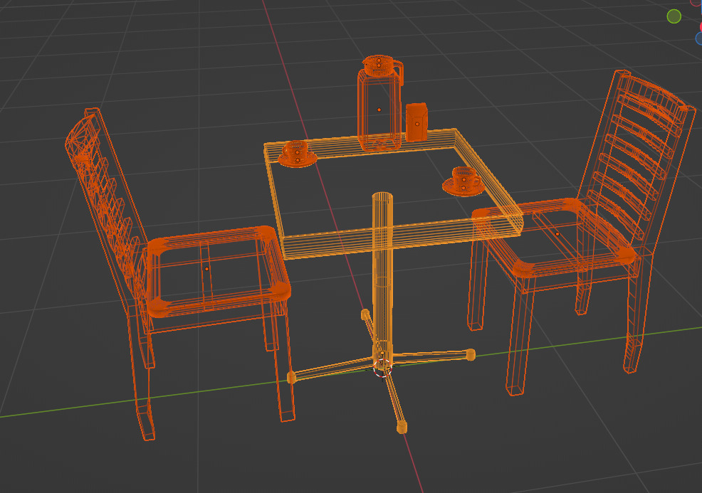 table set blender 3D model Low-poly 3D model_2
