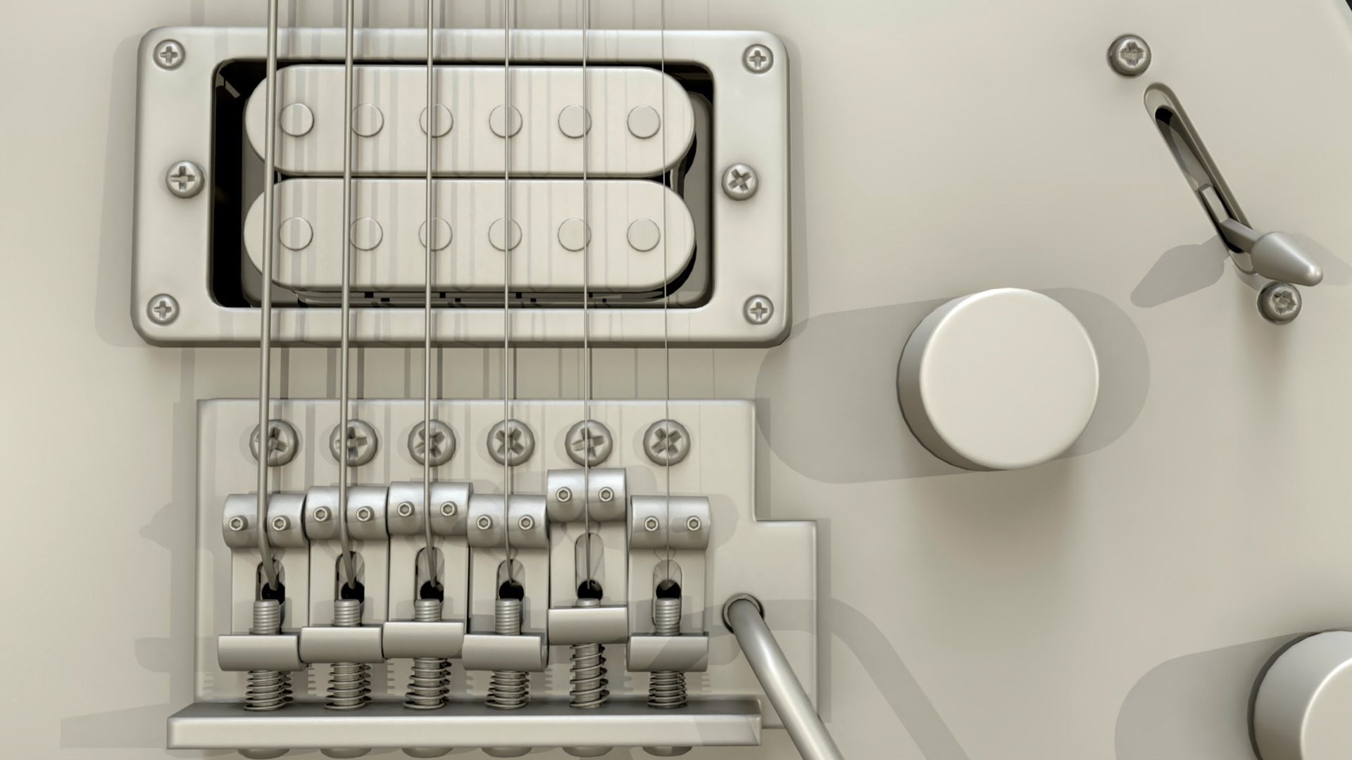 Electric Guitar YAMAHA Custom Low-poly 3D model_15