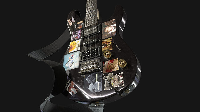 Electric Guitar YAMAHA Custom Low-poly 3D model