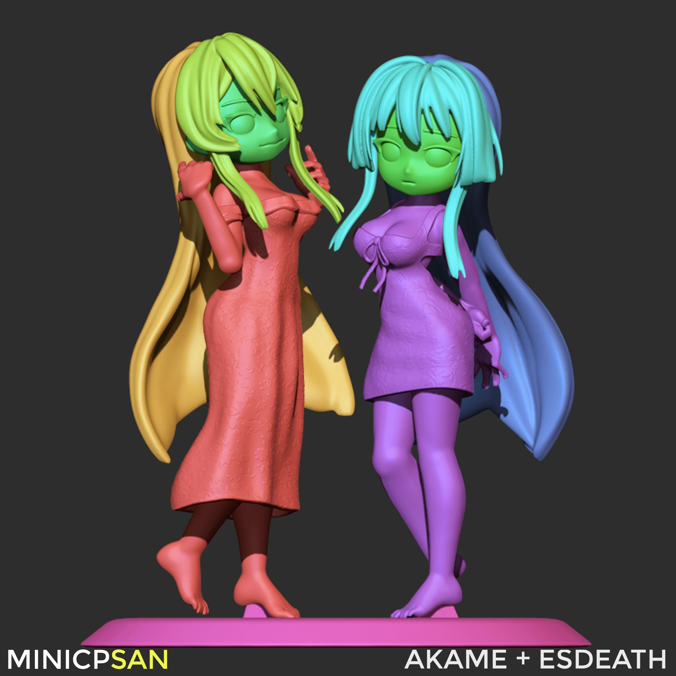 Akame and Esdeath - Cute Summer Showdown - Akame ga Kill 3D print model_8