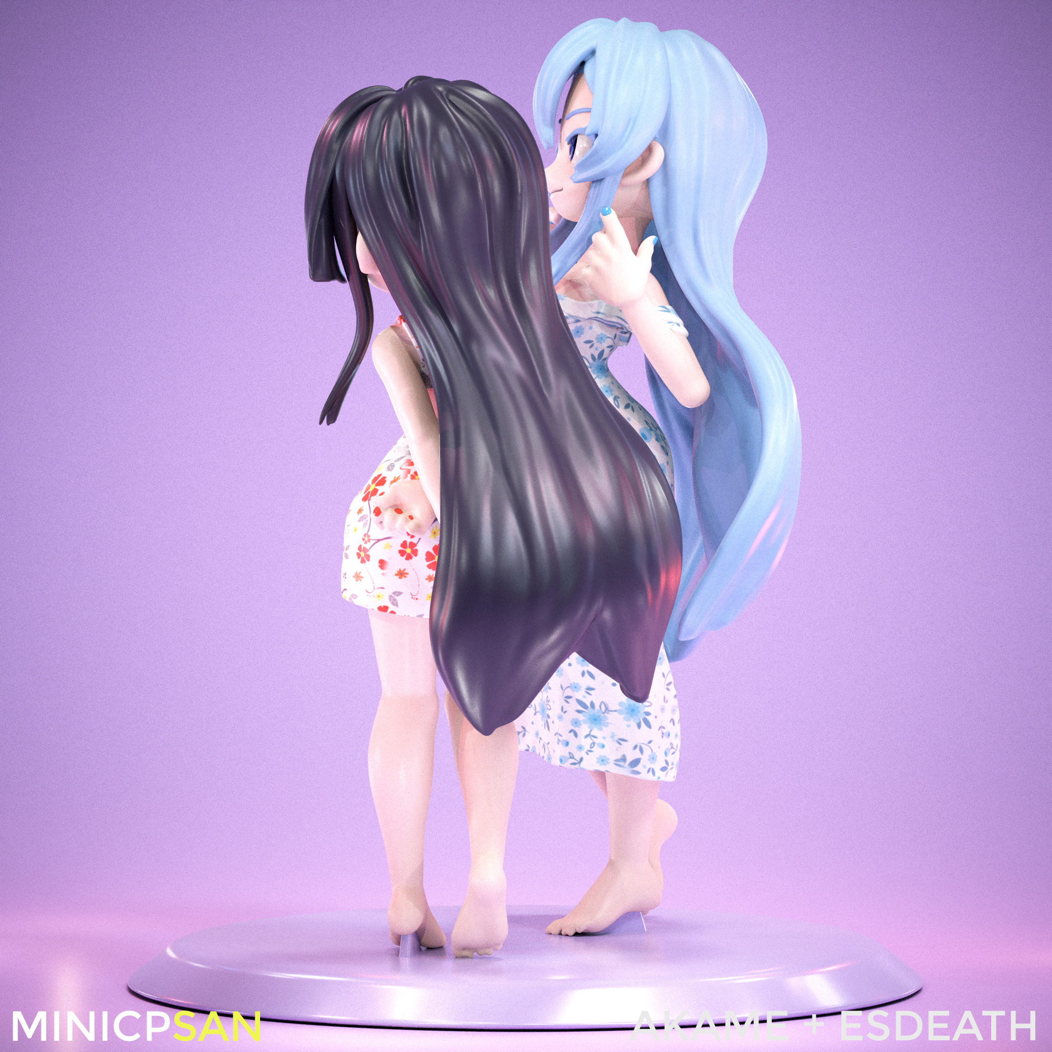 Akame and Esdeath - Cute Summer Showdown - Akame ga Kill 3D print model_3