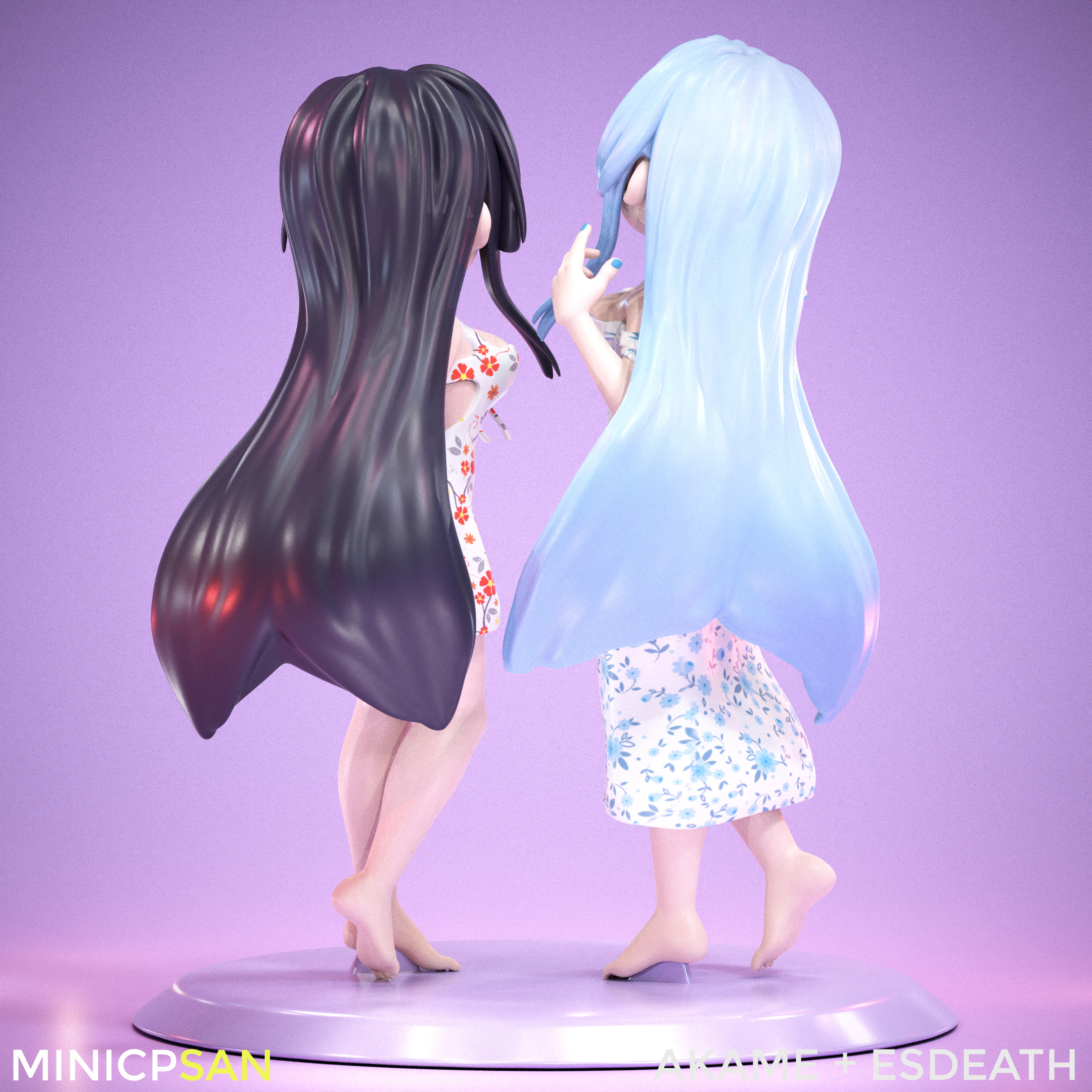 Akame and Esdeath - Cute Summer Showdown - Akame ga Kill 3D print model_4