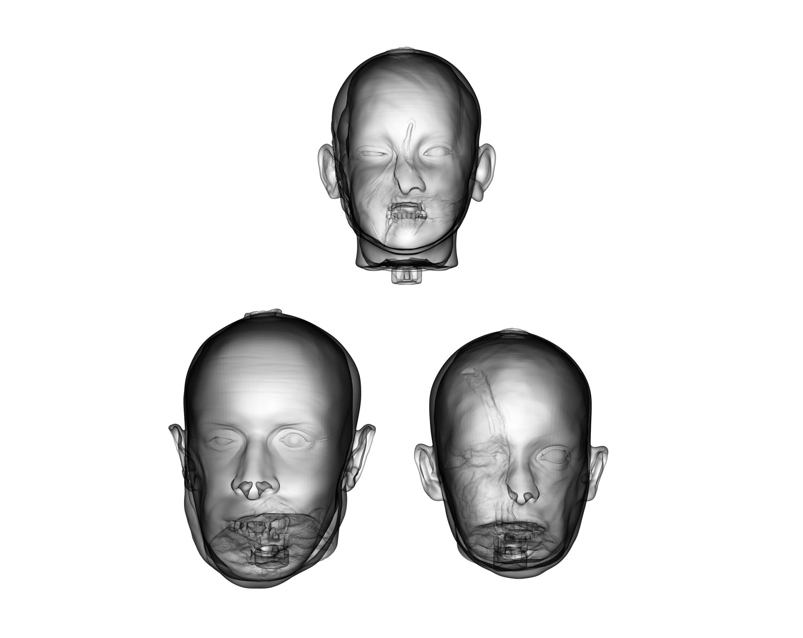 Family Zombie Heads 3D print model_14